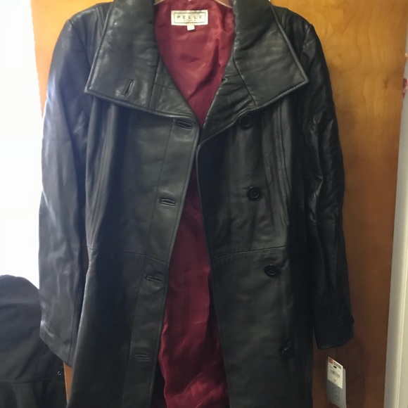 Wilson’s leather Black Trench button up Coat NWT - Picture 5 of 6